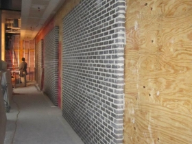 The build out of Carson's Prime Steaks and Famous BBQ in The Moderne.