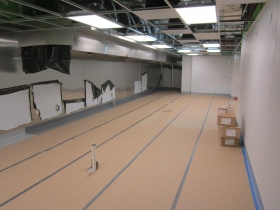 The build out of Carson's Prime Steaks and Famous BBQ in The Moderne.