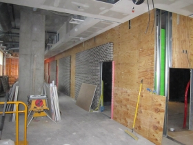 The build out of Carson's Prime Steaks and Famous BBQ in The Moderne.