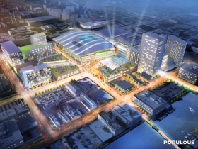 Aerial View of new Bucks Arena