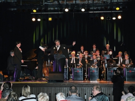 Tom Crawford, WMSE Station General Manager thanked guests, sponsors, volunteers and The Chicago Jazz Orchestr