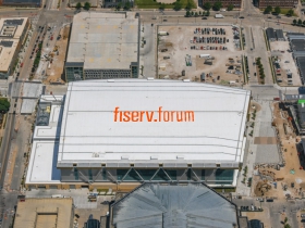 Fiserv Forum Rooftop Sign