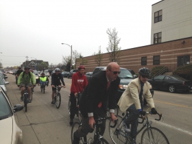 Ald. Kovac leads a breakaway.