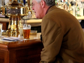 Michael Horne enjoys a tasty beverage.