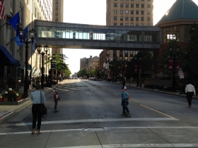 Skateboarding down Wisconsin Ave.