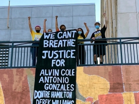 'We Can’t Breathe' banner