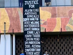 'We Can’t Breathe' banner