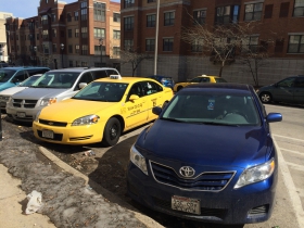 Taxis Parked Outside Lottery