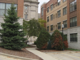 The Library can be seen from Library Hill.