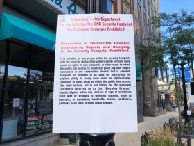 Prohibited Items inside DNC Security Perimeter