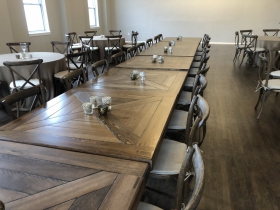 Pews Turned Into Tables