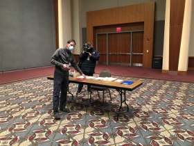 Nick Tomaro at Check-In Table