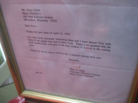 Letter from Bud Selig