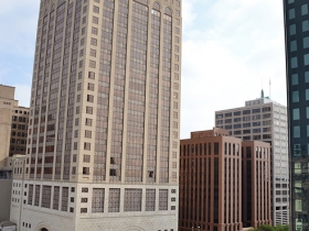 A view of the Faison Building from the ASQ Building.