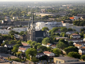 A view to the west of The Moderne.
