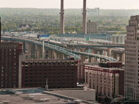 The high-rise bridge.