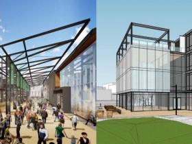 Live Block looking East (Updated rendering on left)