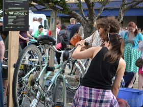 Bike repair on The Avenue.