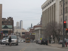 View from W. State Street at N. 8th Street