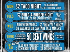Weekly Specials (as of Fall 2015)