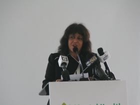 Maria Perez at Milwaukee County Mental Health Emergency Center Ceremony