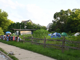 Tents on N. 13th Street