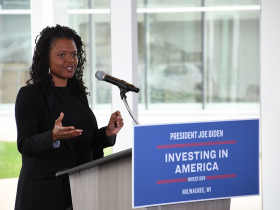 Demetria Smith, Waterway Restoration Partnership community chair, at EPA Funding Announcement