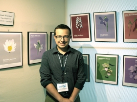 Kaivahn Sarkaratpour, a graphic designer in the “Under the Wings” mentoring program, showcased a floral series dedicated to his late mentor, Eileen Potts-Dawson