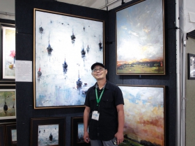 Li Wang, from China, featured his oil paintings