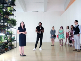 Dr. Marcelle Polednik, the Donna and Donald Baumgartner Director, Milwaukee Art Museum, introduces Artist Rashid Johnso