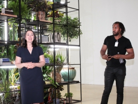 Dr. Marcelle Polednik and Artist Rashid Johnson