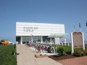 Bike-sharing station at Discovery World.