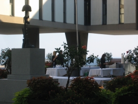 Party at the War Memorial.
