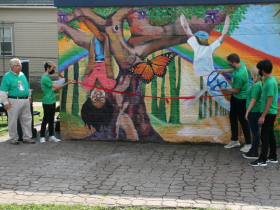 MSOE Students Cut Ribbon on Pulaski Playfield Mural