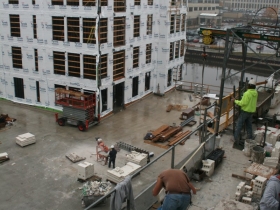 Facade Workers and Silhouette