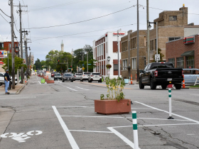 Protected Bike Lanes at E. Newhall St.