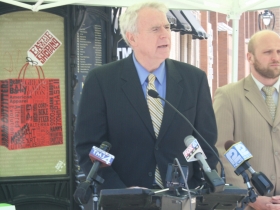 Mayor Barrett speaking about ZipCar.