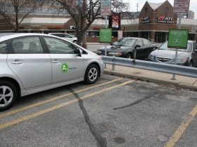 ZipCar parked on Milwaukee's East Side.