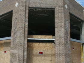 Construction work is underway to convert the Prospect Mall into a mixed-use apartment building.