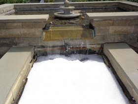 The fountains at Landmark on the Lake.