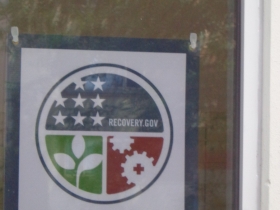 Sign at Landmark on the Lake.