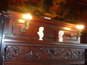 Grand fireplace.