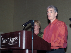 Kevin Walzak was the presenter at the Art in the City Soirée Artist awards ceremony.
