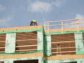 The construction of Prospect Mall Apartments.