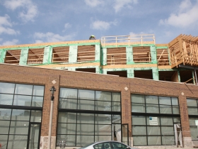 The construction of Prospect Mall Apartments.