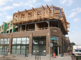 The construction of Prospect Mall Apartments.