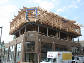 The construction of Prospect Mall Apartments.