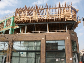 The construction of Prospect Mall Apartments.