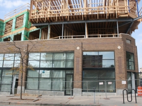 The construction of Prospect Mall Apartments.
