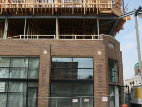 The construction of Prospect Mall Apartments.